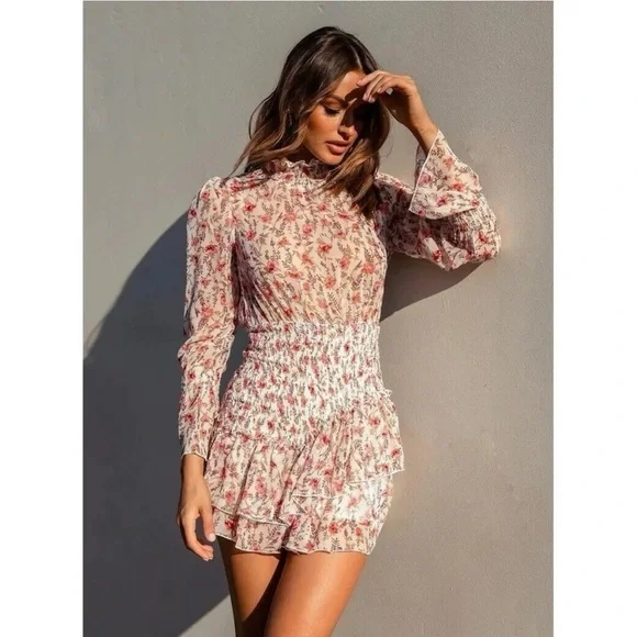 Princess Polly Guetta Mini Dress - Ditsy Floral - White/Pink - US Size 4 - NWT - Picture 6 of 14